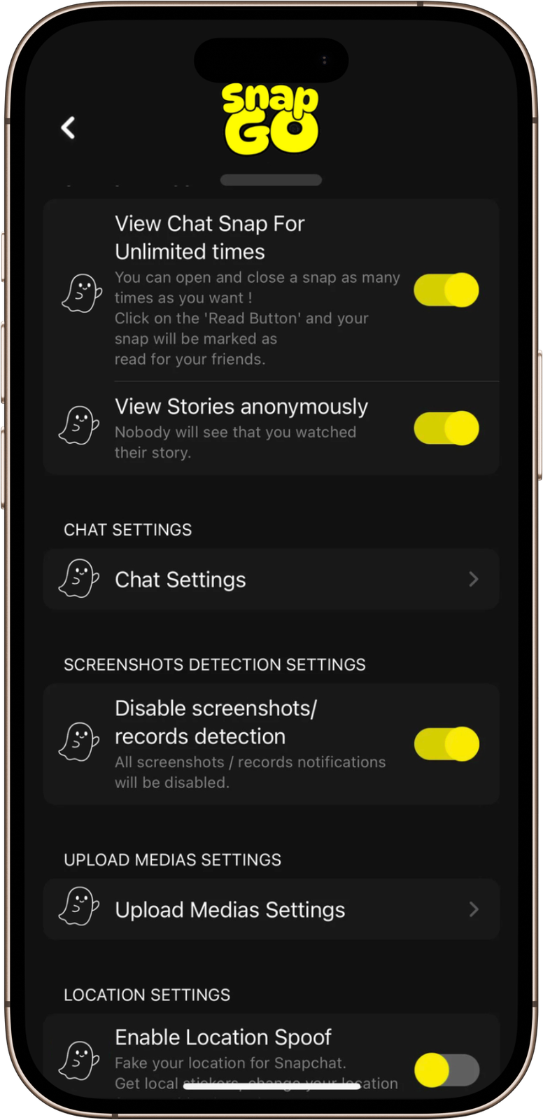 SnapGO mobile app preview